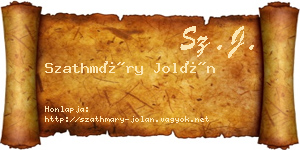 Szathmáry Jolán névjegykártya