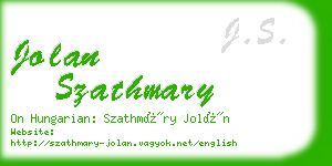 jolan szathmary business card